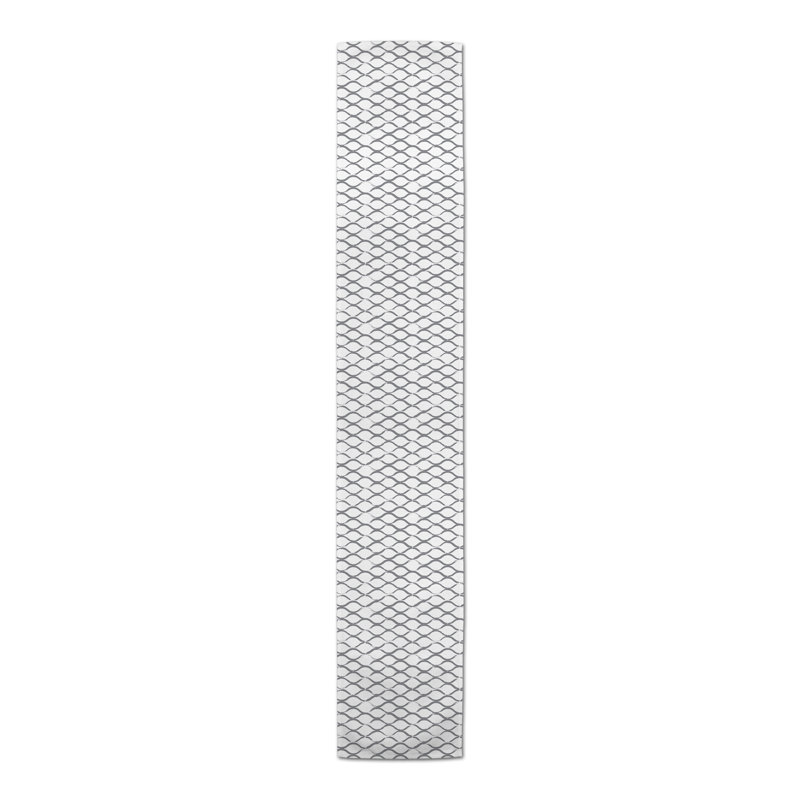 Bevereley Rectangle Polyester Table Runner, 90" x 16", Light Gray