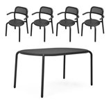Toni Tavolo Outdoor Dining Table Set With Armchairs