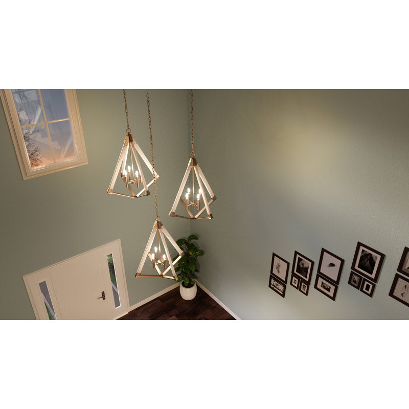 Lustre géométrique à 4 lumières de style bougie Loper, 4