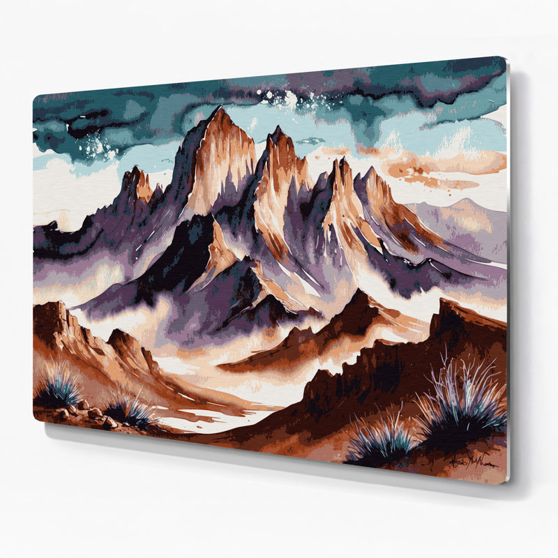 Art mural gris en métal South Ridge Country, H 132 po x l 168 po x P 0,05 po