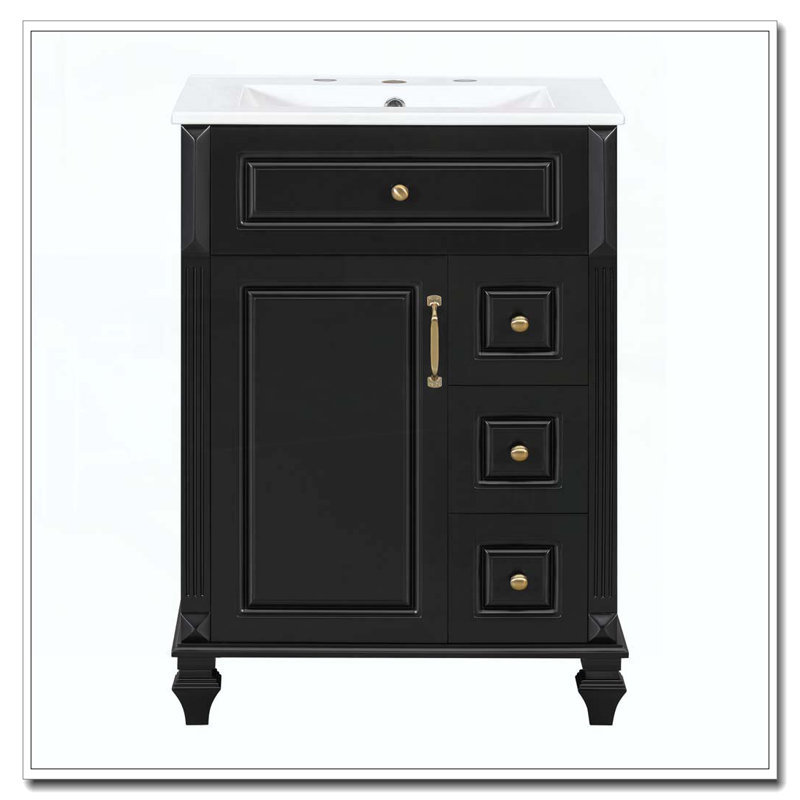 Meuble-lavabo 24 po avec lavabo, Black