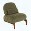 Mignon fauteuil d'appoint sans accoudoirs - velours vert - pieds en bois massif-1473951828
