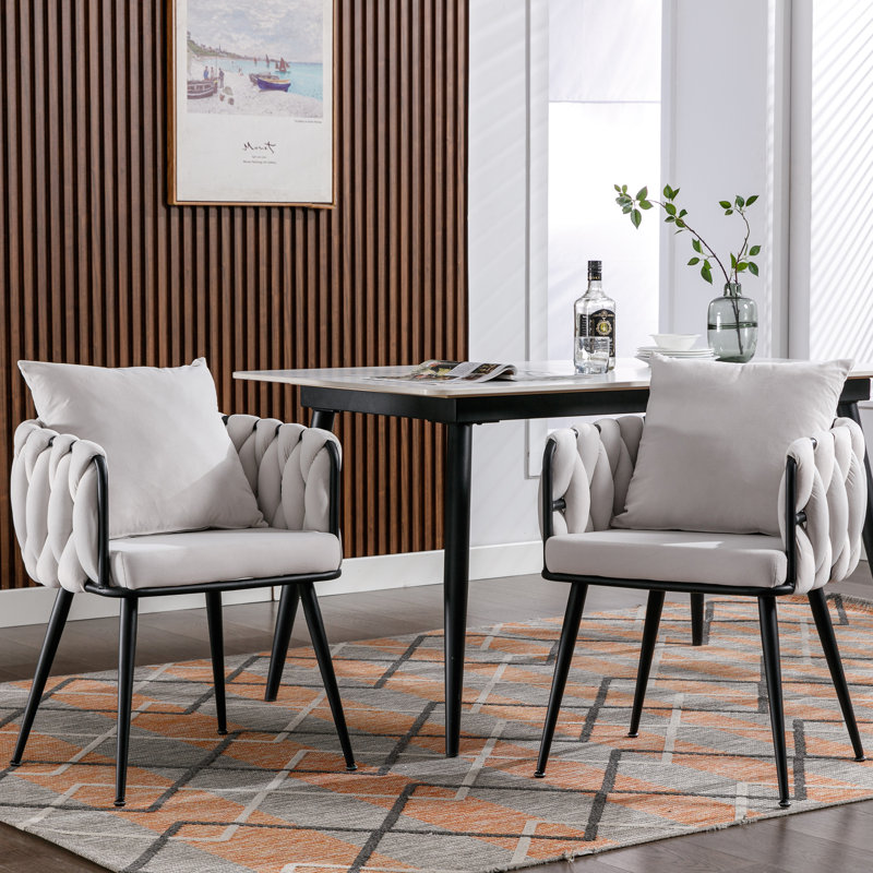 Maylyn 18'' H Tufted Velvet Armchair, Ivory