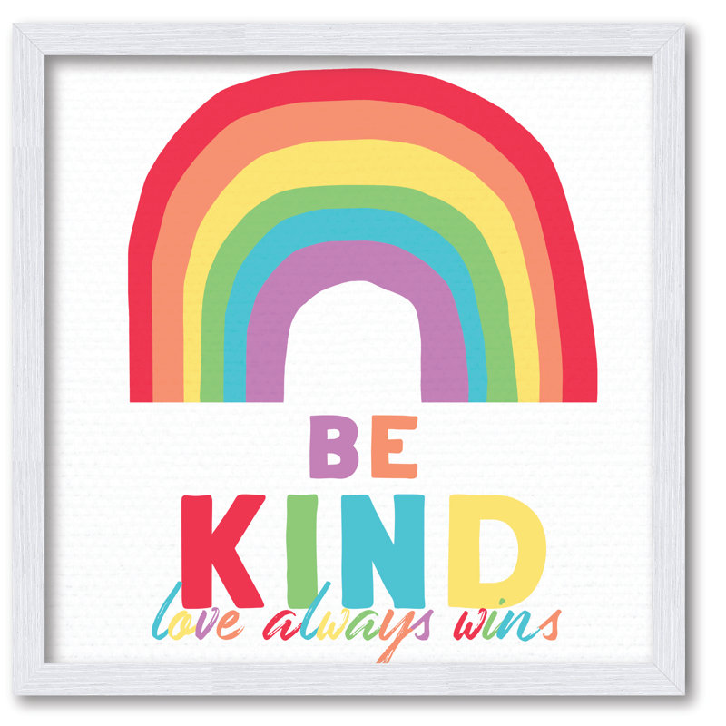 Be Kind Rainbow 16x16 Framed Board