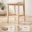 Tabouret de comptoir rembourré en lin massif Albia-247603185