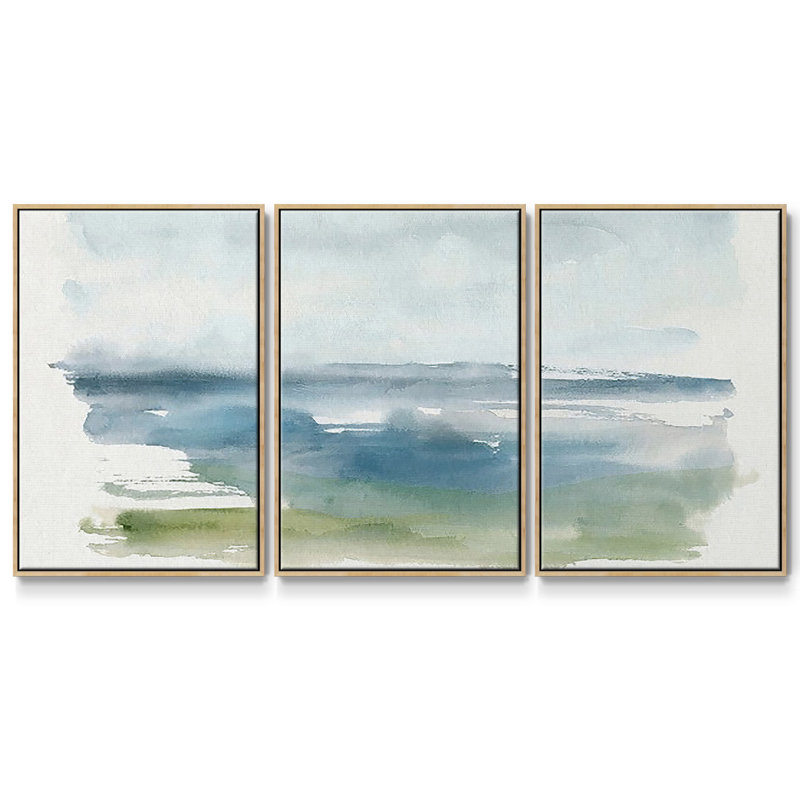 «Coastline Splash IV», reproduction sur toile flottante, H 40 po x l 78 po x P 2 po, Naturel