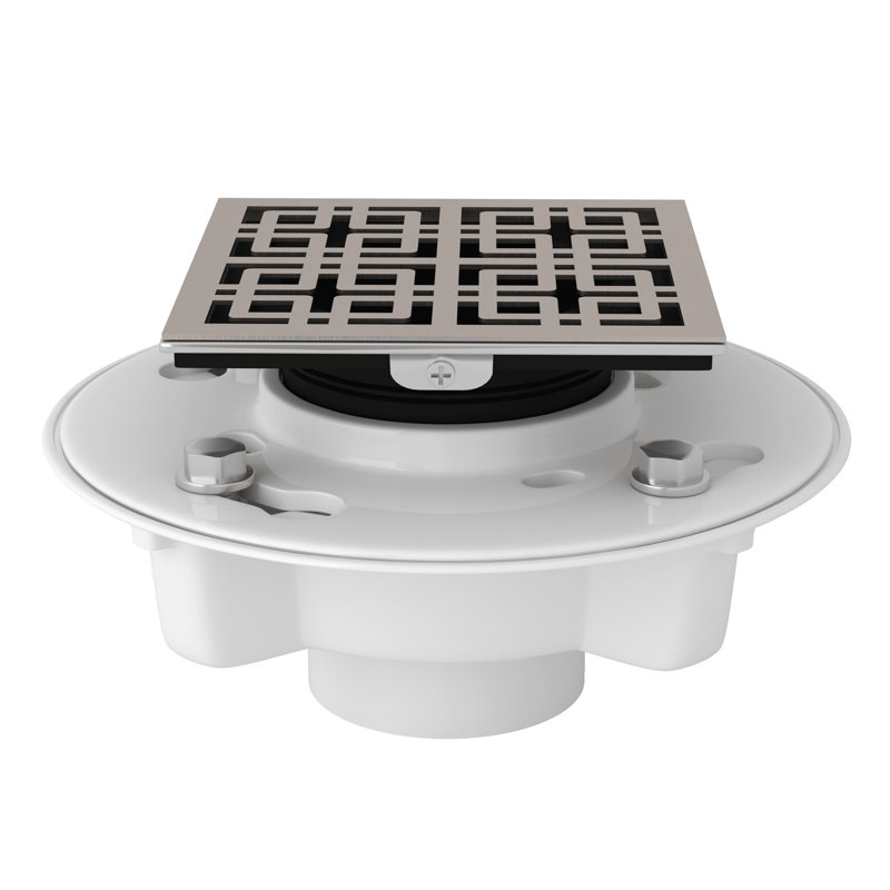 Rohl PVC 2" X 3" Drain Kit With 3142 Weave Decorative Cover, Satin Nickel