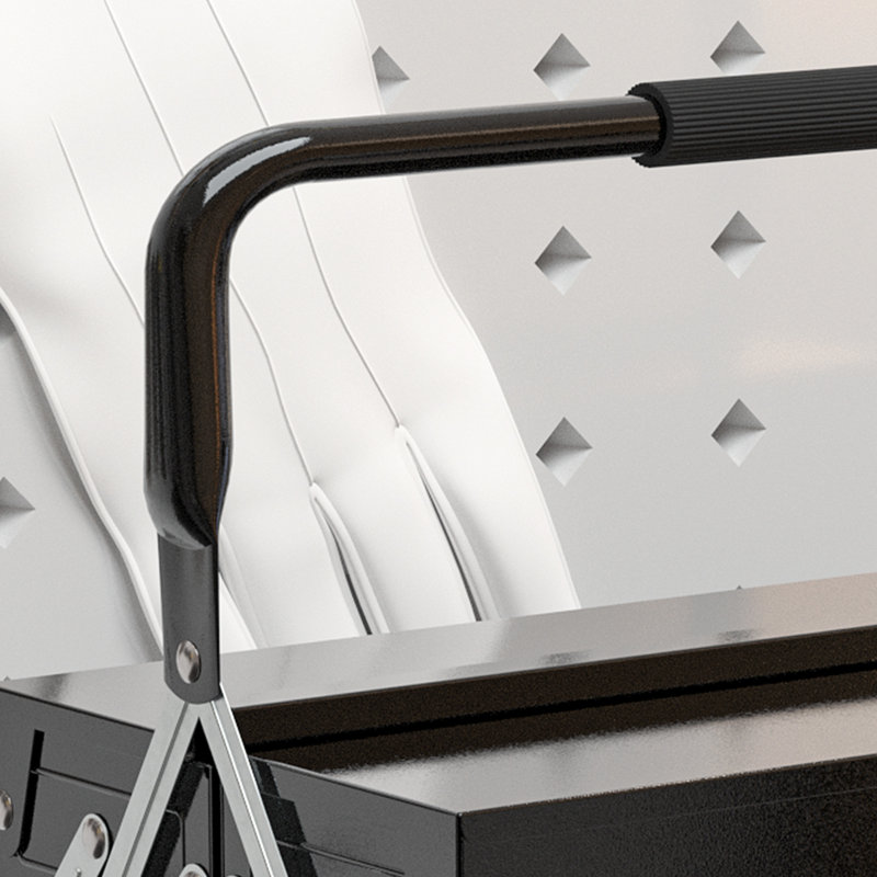 Armoire à outils en métal avec poignée, boîte à outils en métal, noir