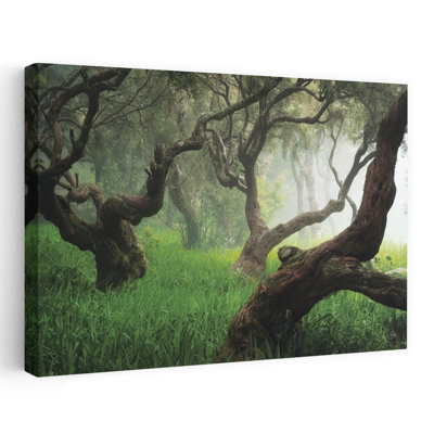 Art contemporain de paysage forestier abstrait dansant