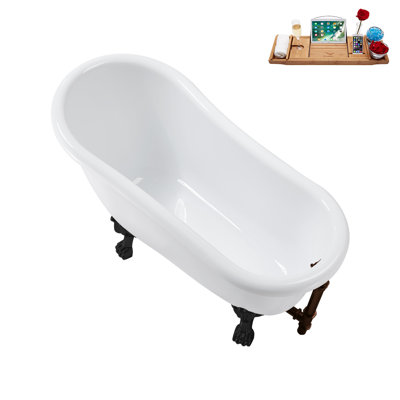 53.1'' x 25.6'' Freestanding Soaking Acrylic Bathtub