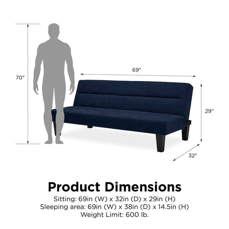 Adrijus Velvet Clic Clac Sofa, Blue