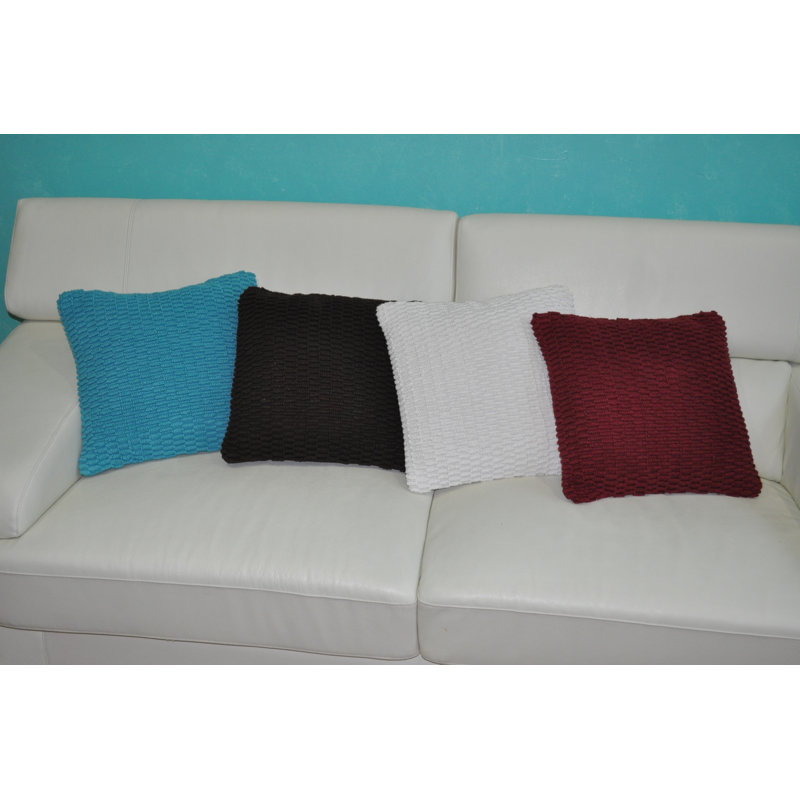  Square Cotton Pillow Cover & Insert, White