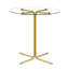 Table de salle à manger moderne de 36 pouces avec verre trempé et base stable en métal à quatre griffes, parfaite pour les petits espaces et facile à assembler.-102438387