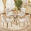 Ensemble de table de salle à manger rond transparent pour 2 à 4 personnes, table de cuisine moderne en verre trempé et chaises avec fauteuil capitonné en velours pour la salle à manger, petit espace, appartement