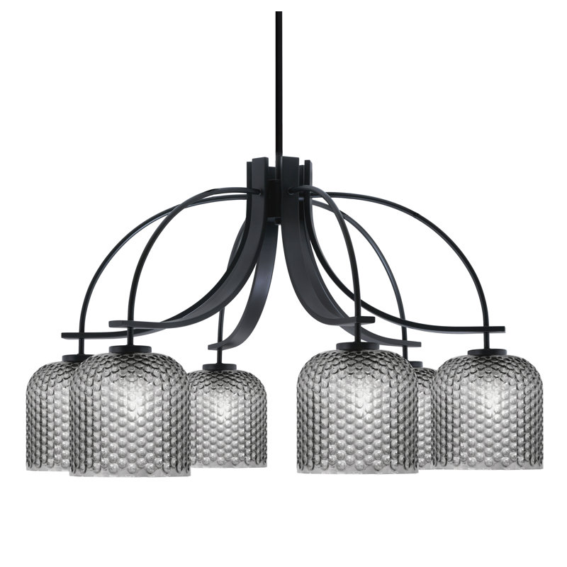 Lustre Cavella, H 19 po x l 30,75 po x P 30,75 po, 6, Noir mat