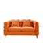 Canapé modulaire orange 60 pouces 2 places, esthétique moderne Streamline, coussins de bureau,