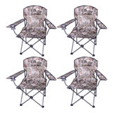 Four Seasons Courtyard Oversized Folding Outdoor Arm Chair Set, 4 Pack, Camo