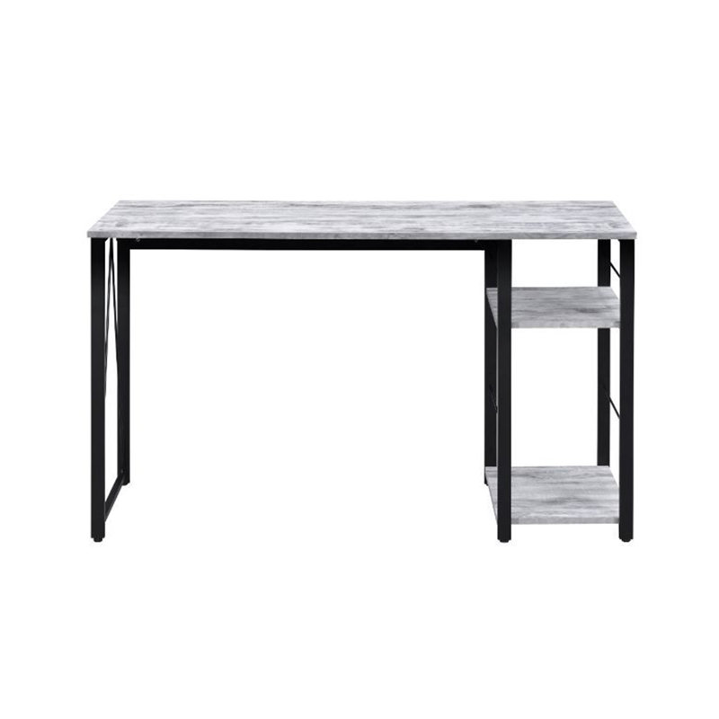 Bureau d'écriture rectangulaire avec tablette à 2 niveaux, blanc antique