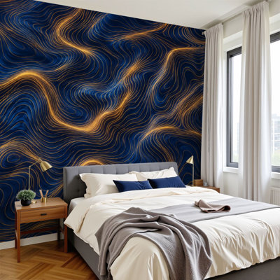 Papier peint adhésif auto-adhésif moderne pour la chambre à coucher L 69 po x l 96 po Peel and Stick