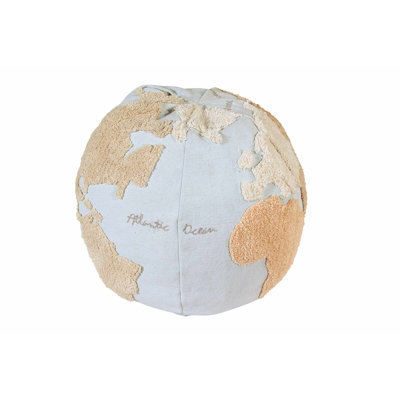 Back To School Pouf World Map Ottoman