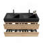 Meuble-lavabo mural 48 po (24 po * 2) avec lavabo à quartz et tiroirs, KD-283688546-283688553-283688558