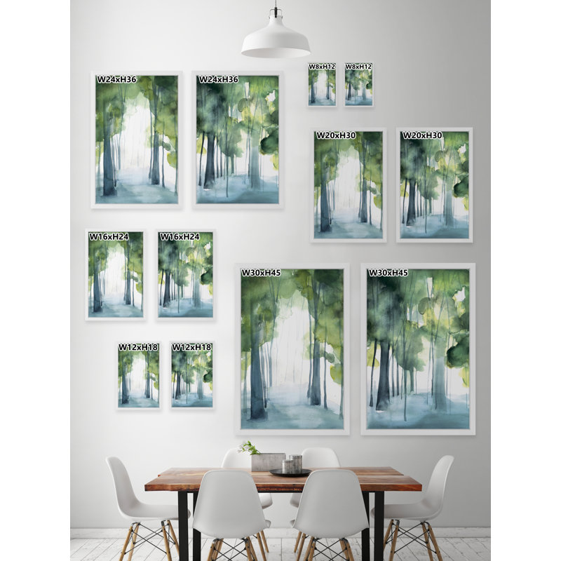 «Through the Haze Diptych» par Christine Lindstrom - Ensemble de 2 reproductions encadrées sur papier, Encadrement blanc