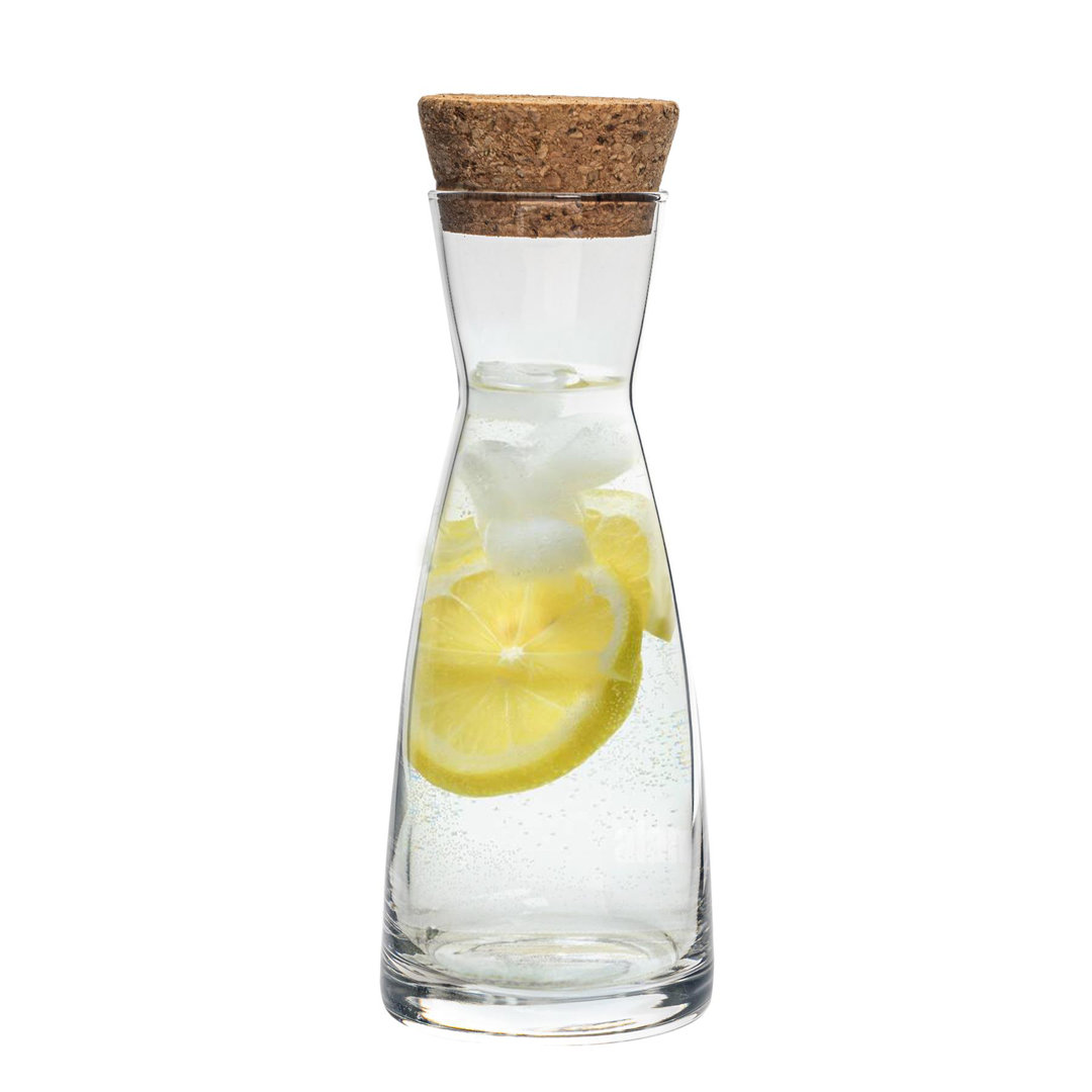 Ypsilon Glass Carafe With Cork Lid - 1.1 Litre