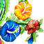 Décoration murale tambour en acier Paon et Hibiscus
