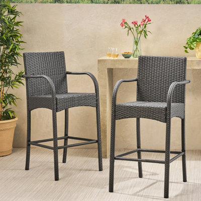 Chaise Kd 2 - finition, structure en métal, hauteur totale 45,23 po, tissage extérieur 2 chaises, haut, piscine
