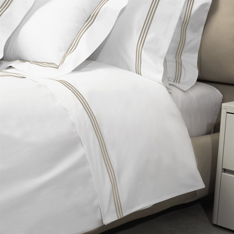 Platinum Flat Sheet, King Flat Sheet, White/Taupe