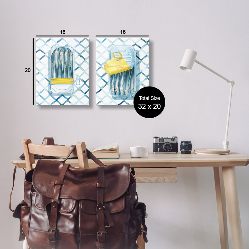 Ensemble de 2 reproductions d'art sur toile en conserve par Grace Popp, H 20 po x l 16 po
