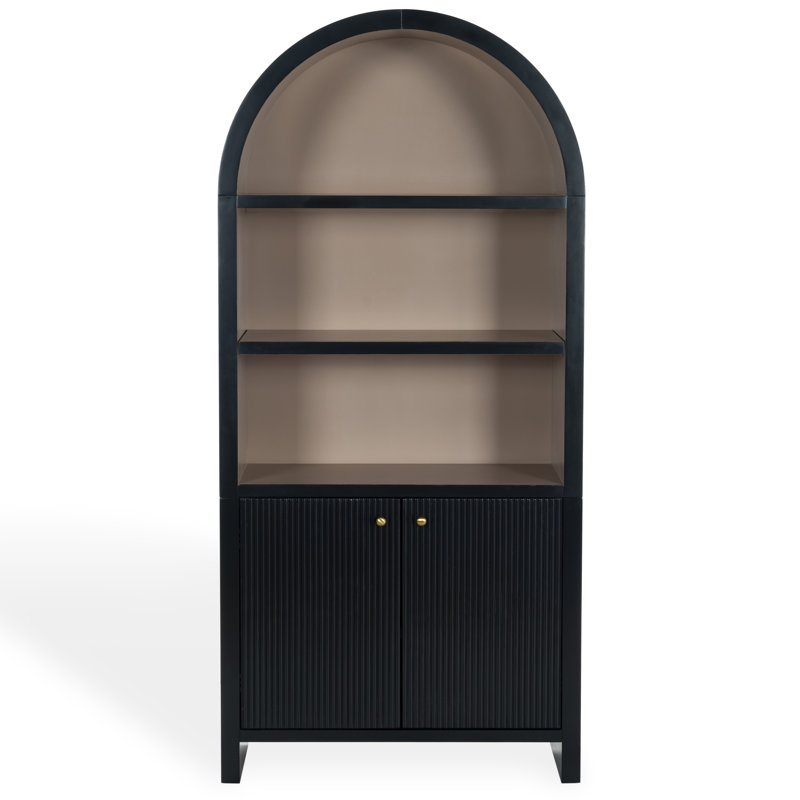 Bibliothèque en bois Liabella, Noir
