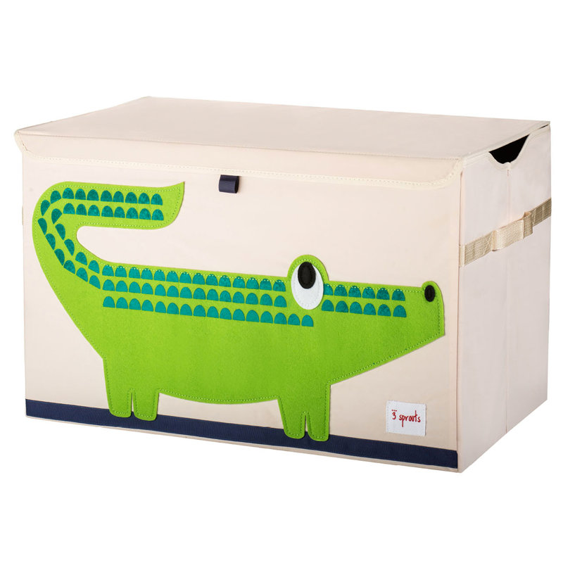 Green Crocodile Fabric Toy Chest with Handles