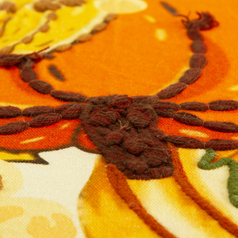 Embroidered Cotton Throw Pillow
