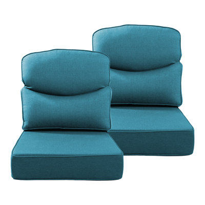 Deb Outdoor Patio Crescent Shape 6" Thick Seat & Back Furniture Cushion Set With Removable Cover