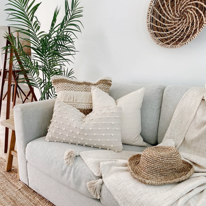 Housse de coussin texturé Mylos Boho, 22 po x 22 po