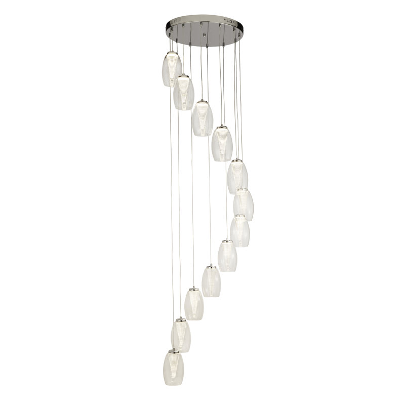 Ruari 12-Light Cluster Chandelier, Clear