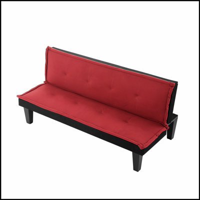 Convertible Futon Sofa Bed with 5 Adjustable Positions, Faux Suede, Ideal for Small Space Living and Guest Accommodation