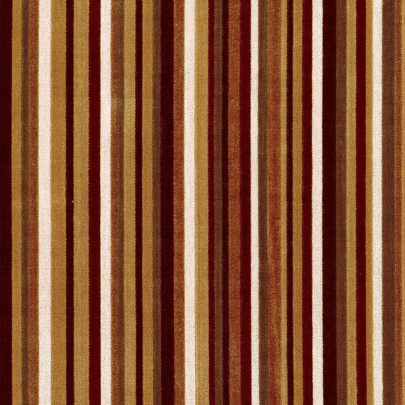 Syncopated Velvet Stripe Fabric, Bronze/White