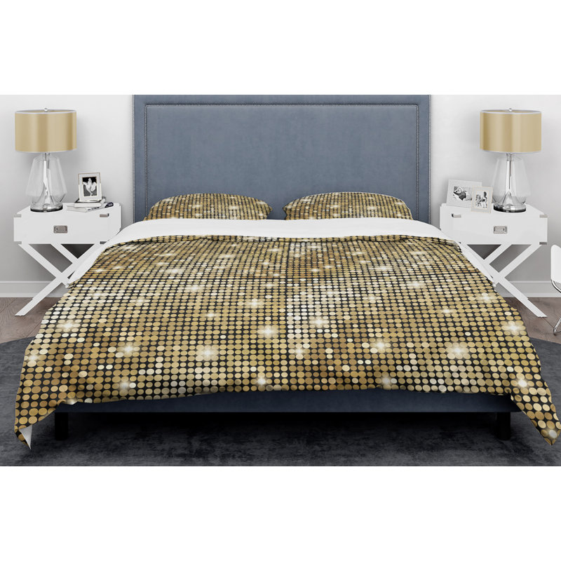  Ensemble de housse de couette à mosaïque abstraite Mid-Century, Housse de couette très grand et 2 taies