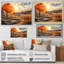Orange Sunset, paysage abstrait, art mural Meadow - Paysage abstrait-1040957604-1040957629