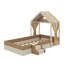 Lit simple tapissier avec rideaux