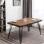 Table rustique rustique en pin foncé avec cadre en métal polyvalent