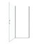 Porte de douche pivotante semi-sans cadre 24 po x l 72 po en noir mat avec verre trempé de 6 mm d'épaisseur-130734382