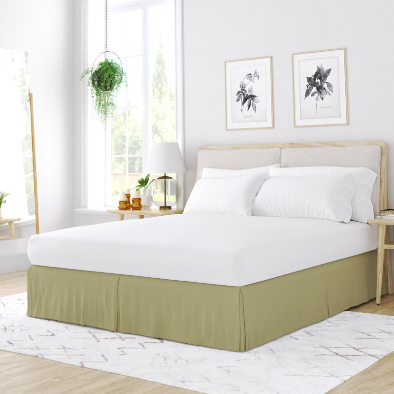 Becky Cameron 14" Tailored Bed Skirt, Sage, California King