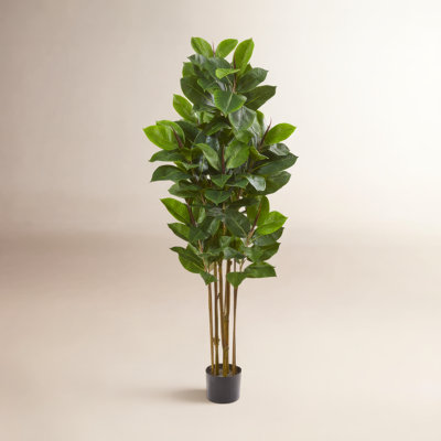 58'' Faux Rubber Leaf Tree in Pot Liner