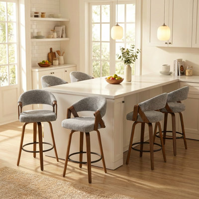 Tabouret de comptoir pivotant rembourré Providence