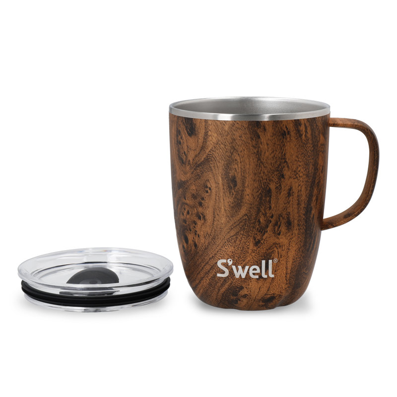 S'well Teakwood 350ml Vacuum Insulated Stainless Steel Travel Mug