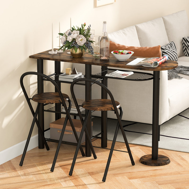 Abdourahmane Dining Set, Rustic Brown, Rustic Brown/Black