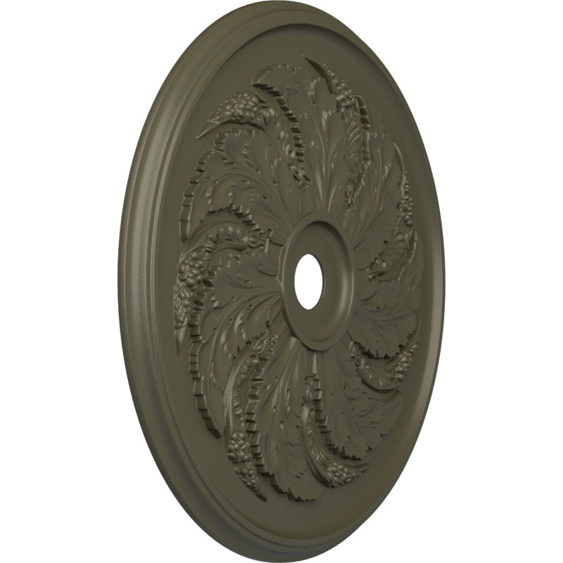 Médaillon de plafond Endurathane Galveston, DE 51 po x P 3 5/8 po x P 3 3/8 po (convient aux auvents jusqu'à 5 7/8 po), fini gris acier peint à la main